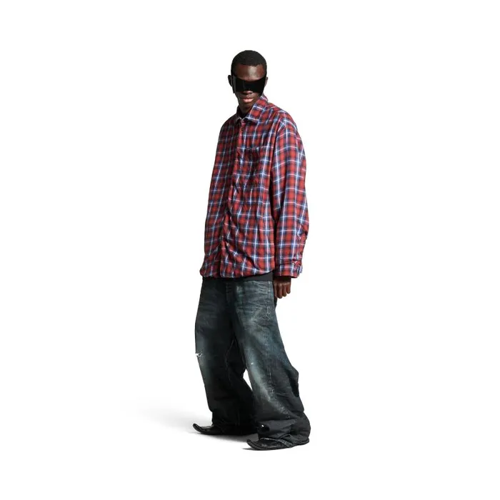 Balenciaga Tops and Shirts Men Men039s Lined Shirt In Redblue Redblue