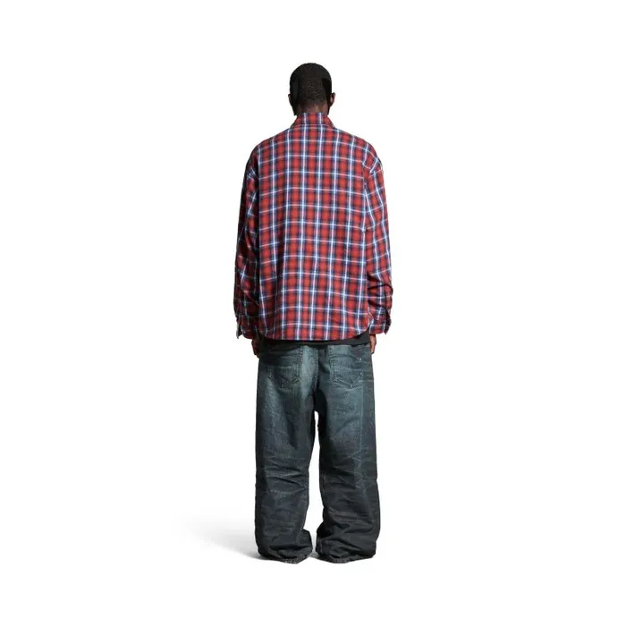 Balenciaga Tops and Shirts Men Men039s Lined Shirt In Redblue Redblue Balenciaga Tops and Shirts Men Men039s Lined Shirt In Redblue Redblue