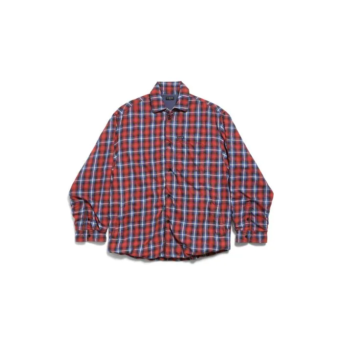 Balenciaga Tops and Shirts Men Men039s Lined Shirt In Redblue Redblue Balenciaga Tops and Shirts Men Men039s Lined Shirt In Redblue Redblue