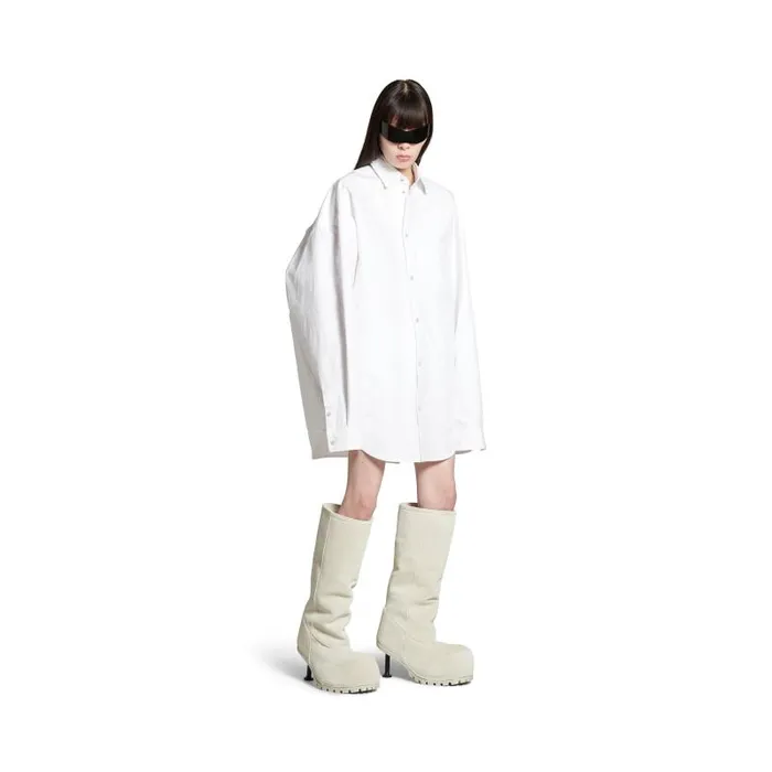 Balenciaga Tops and Shirts WomenMen Outerwear Shirt Large Fit In White White