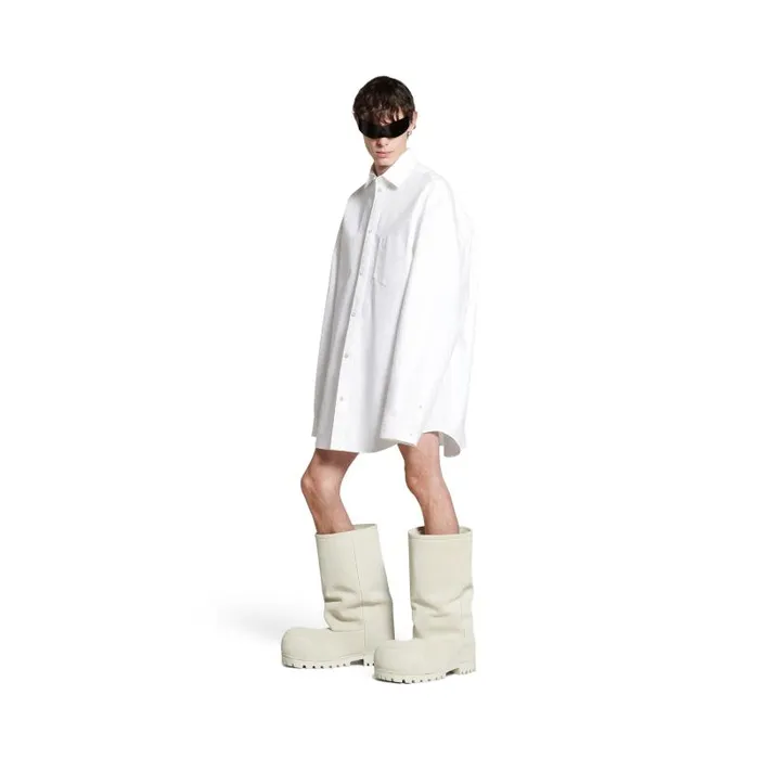 Balenciaga Tops and Shirts WomenMen Outerwear Shirt Large Fit In White White Balenciaga Tops and Shirts WomenMen Outerwear Shirt Large Fit In White White