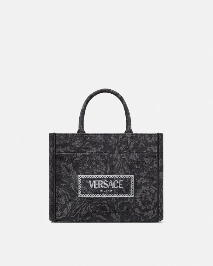 Barocco Athena Small Tote Bag Blackprint Women Versace Totes