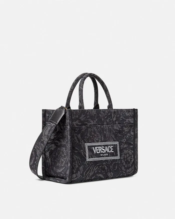 Barocco Athena Small Tote Bag Blackprint Women Versace Totes