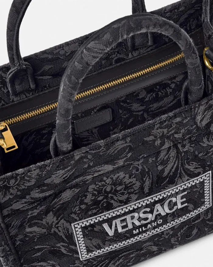 Barocco Athena Small Tote Bag Blackprint Women Versace Totes