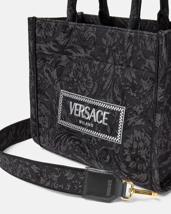 Barocco Athena Small Tote Bag Blackprint Women Versace Totes