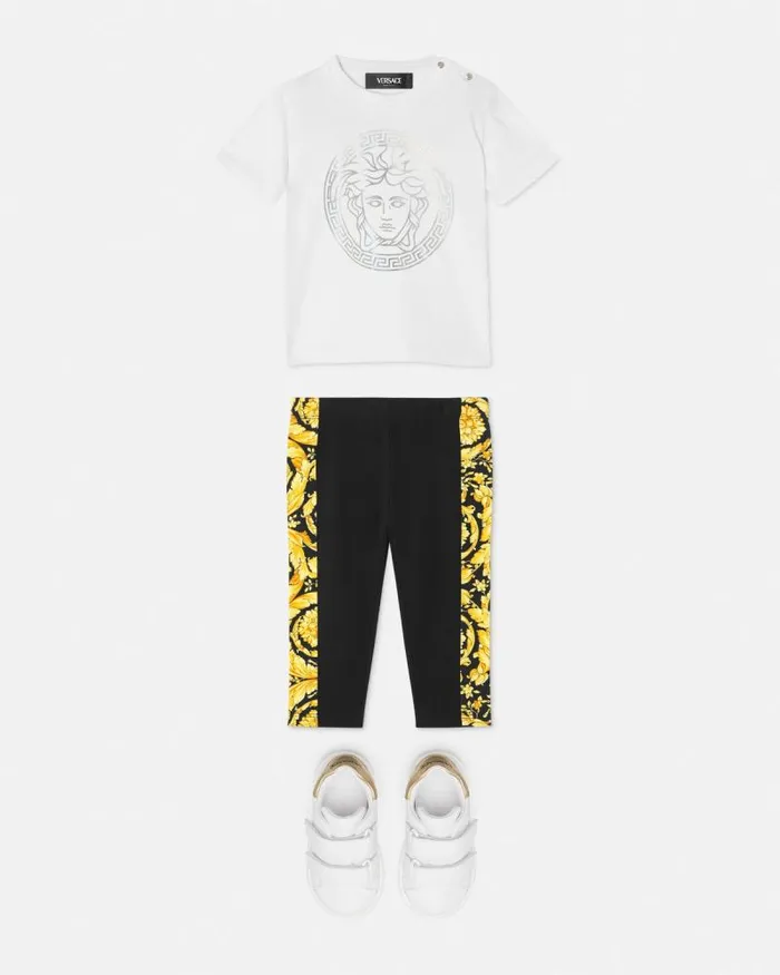 Barocco Baby Leggings Black Children Versace Clothing