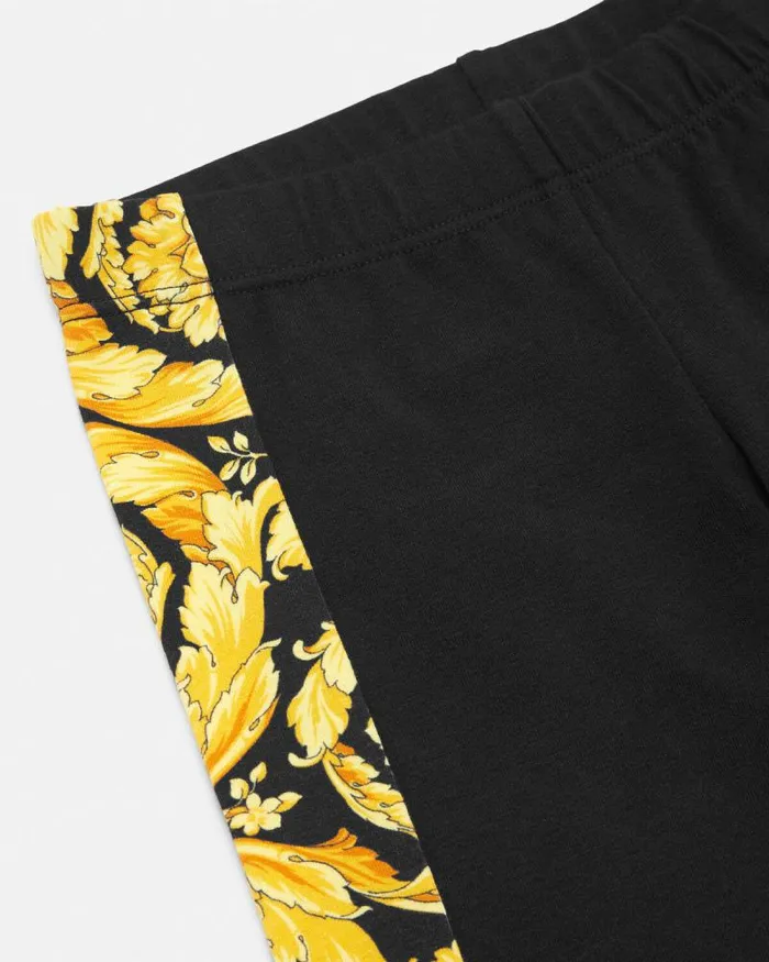 Barocco Baby Leggings Black Children Versace Clothing