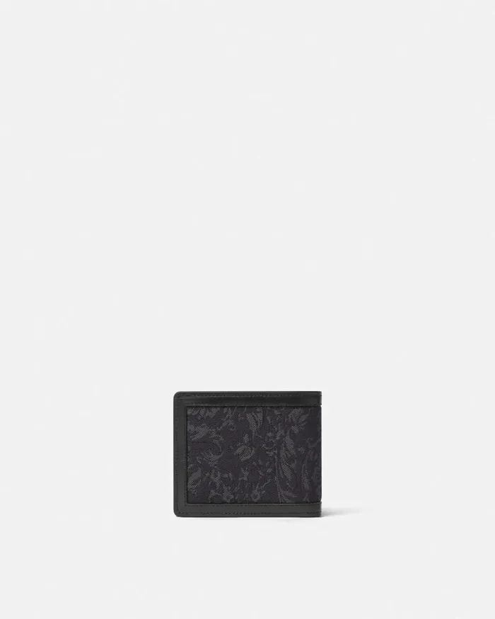 Barocco Jacquard Bifold Wallet Blackprint Men Versace Wallets