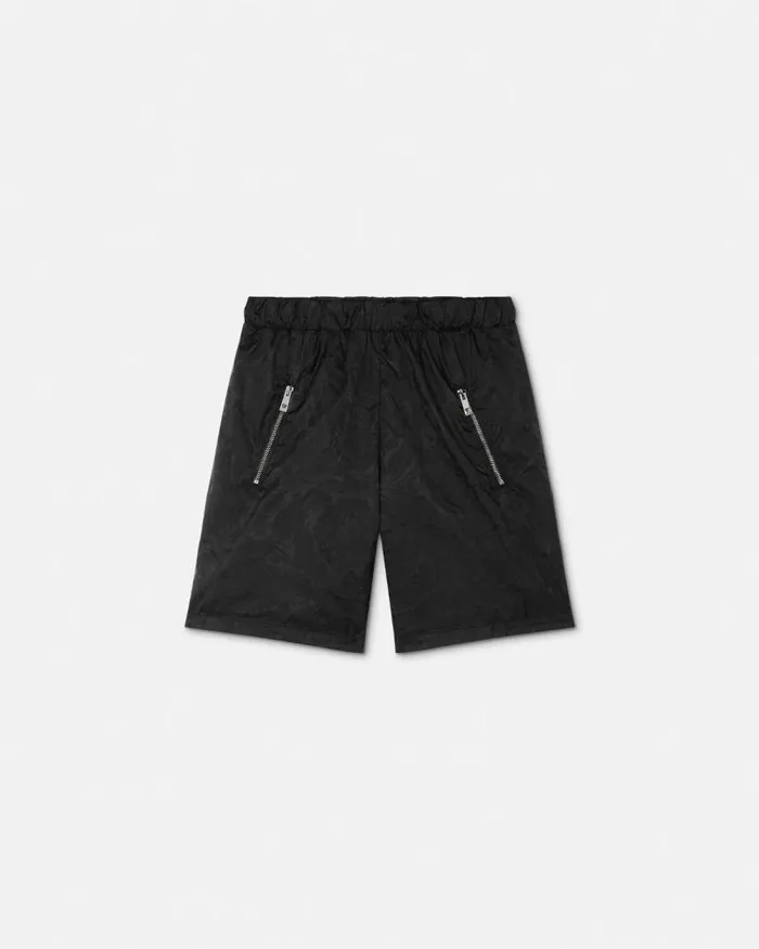 Barocco Jacquard Kids Shorts Black Children Versace Clothing