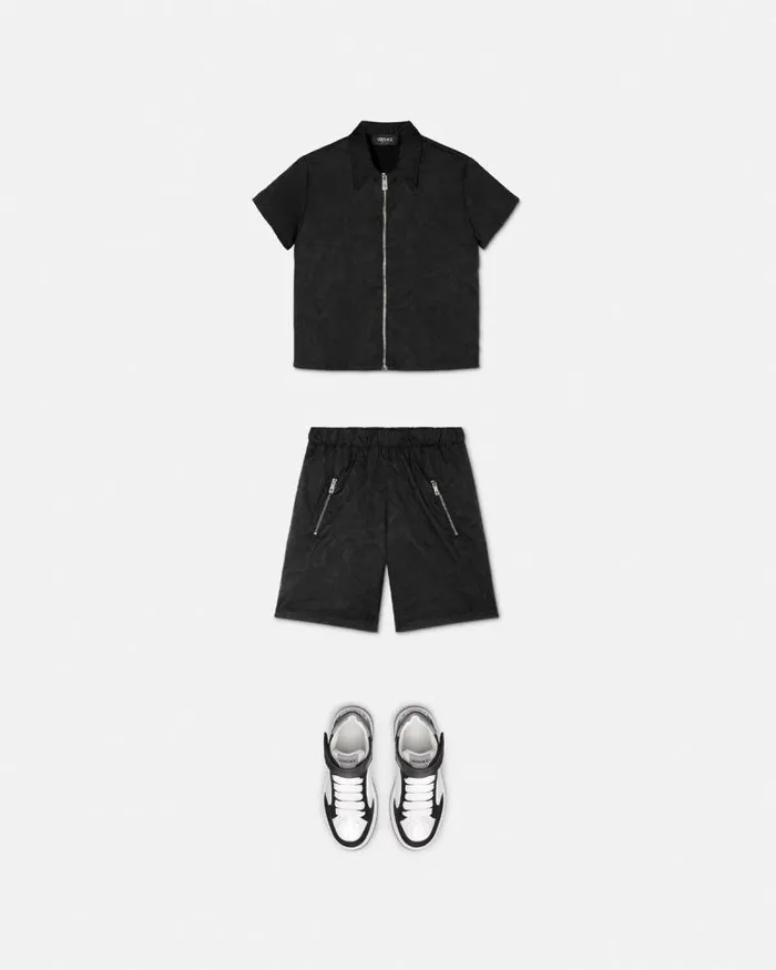 Barocco Jacquard Kids Shorts Black Children Versace Clothing