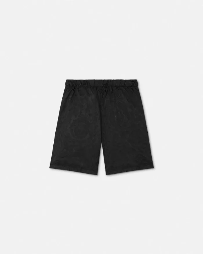 Barocco Jacquard Kids Shorts Black Children Versace Clothing