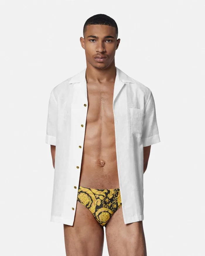 Barocco Swim Briefs Print Men Versace Swimwear