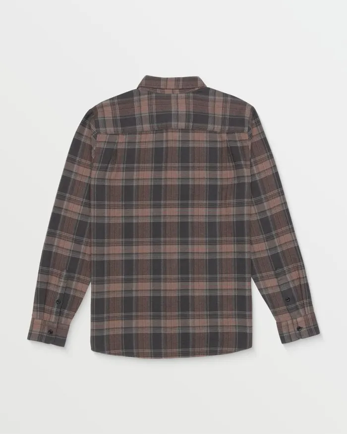 Baystone Long Sleeve Flannel Shirt 8211 Asphalt Black Mens Volcom Shirts and Flannels