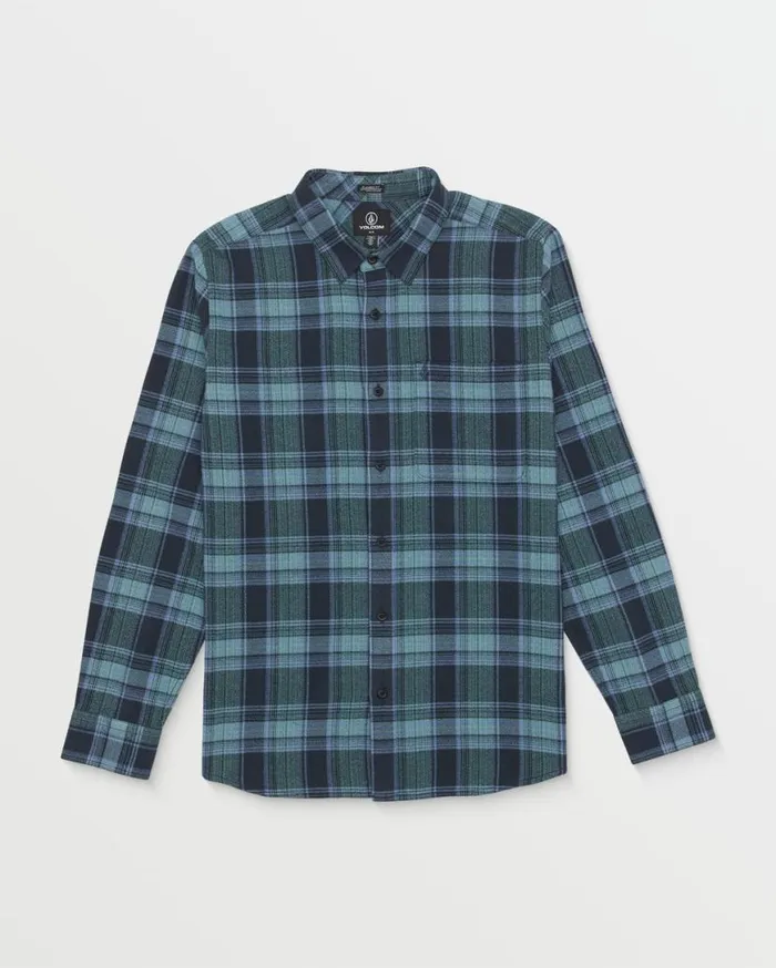 Baystone Long Sleeve Flannel Shirt 8211 Navy Mens Volcom Shirts and Flannels