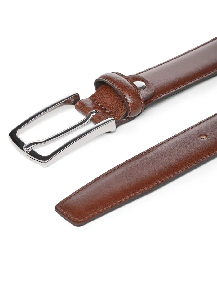 Belts JACK and JONES Mens CLEANCUT LEATHER BELT Brown Cognac Gift for Friend