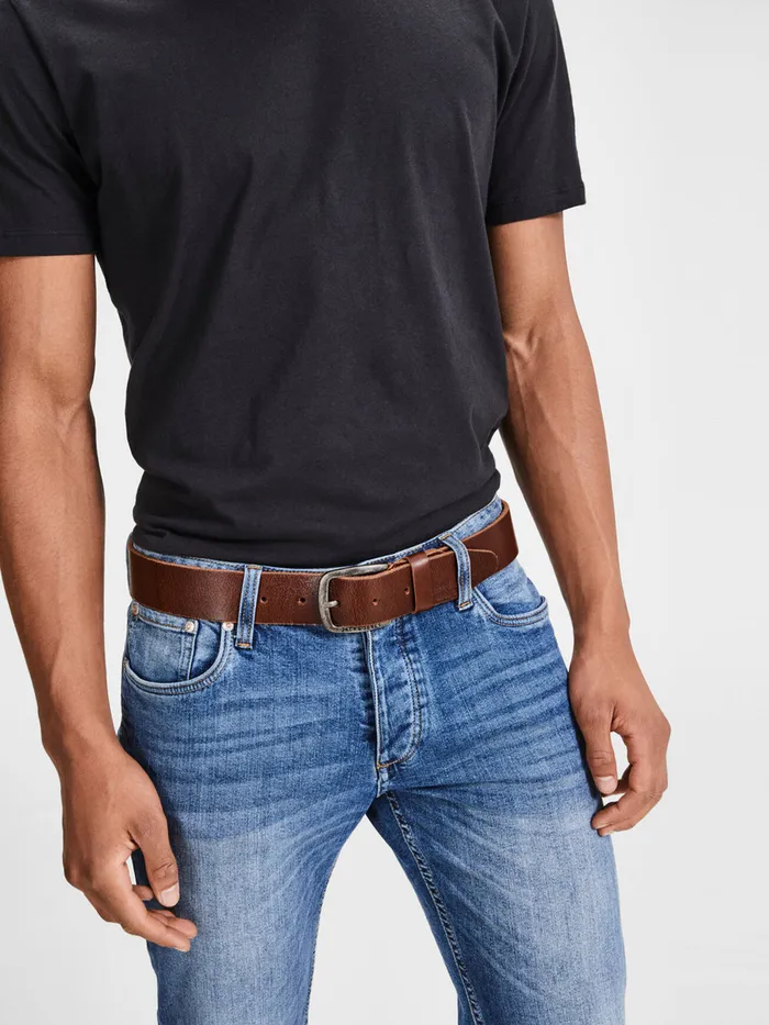 Belts JACK and JONES Mens LEATHER BELT Brown Black Coffee Near Me
