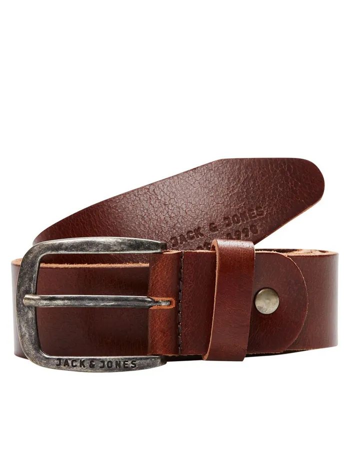 Belts JACK and JONES Mens LEATHER BELT Brown Black Coffee Near Me