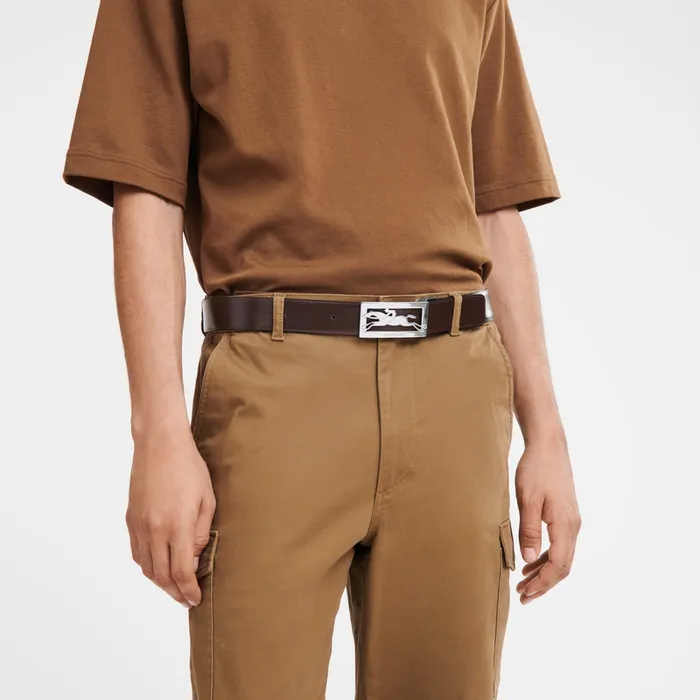 Belts Men Longchamp Delta Box BlackMocha