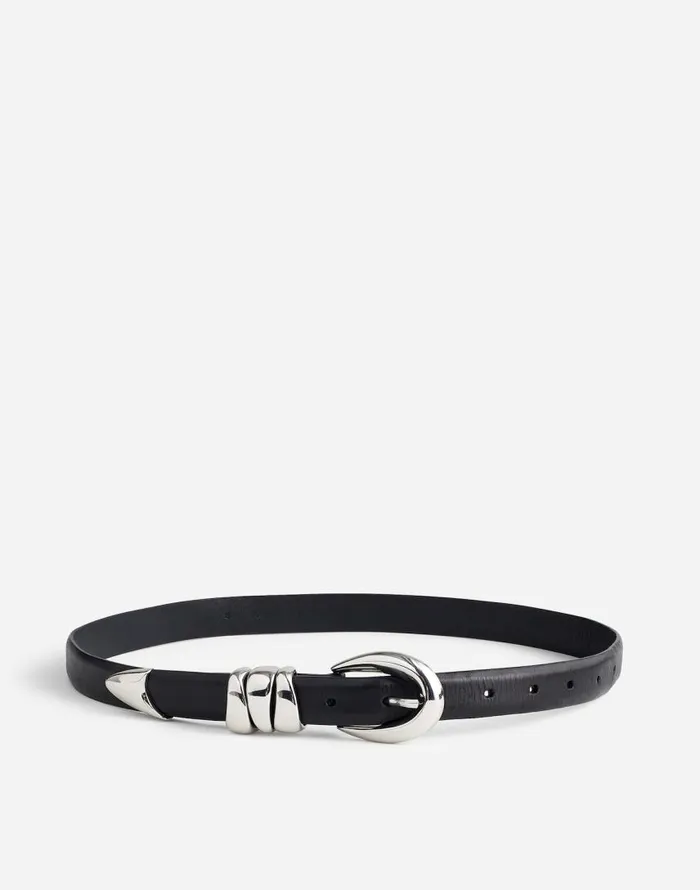 Belts Women Madewell Triple Metal Keeper Belt True Black