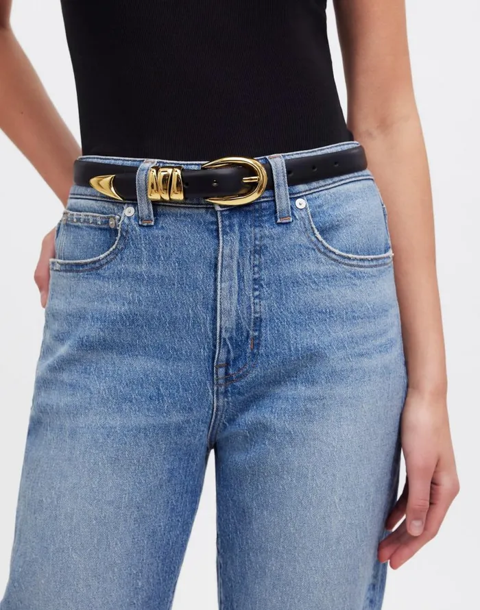 Belts Women Madewell Triple Metal Keeper Belt True Black