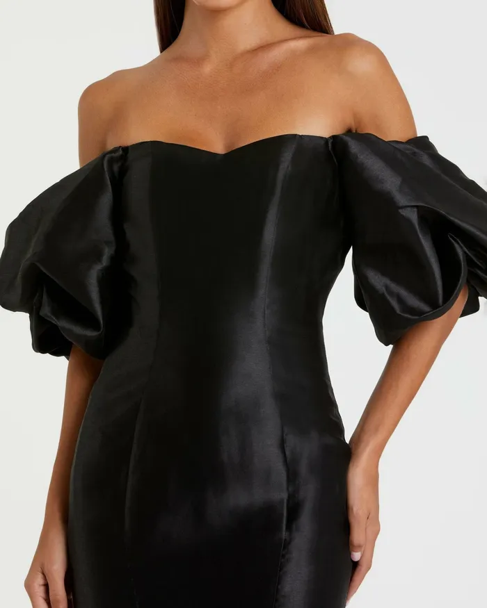Best Sellers Black Sweetheart Off The Shoulder Puff Sleeve Gown Black 8211 Mac Duggal Women