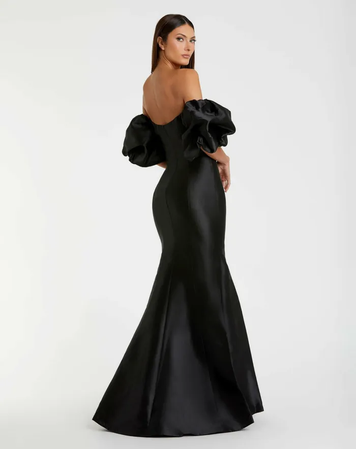 Best Sellers Black Sweetheart Off The Shoulder Puff Sleeve Gown Black 8211 Mac Duggal Women