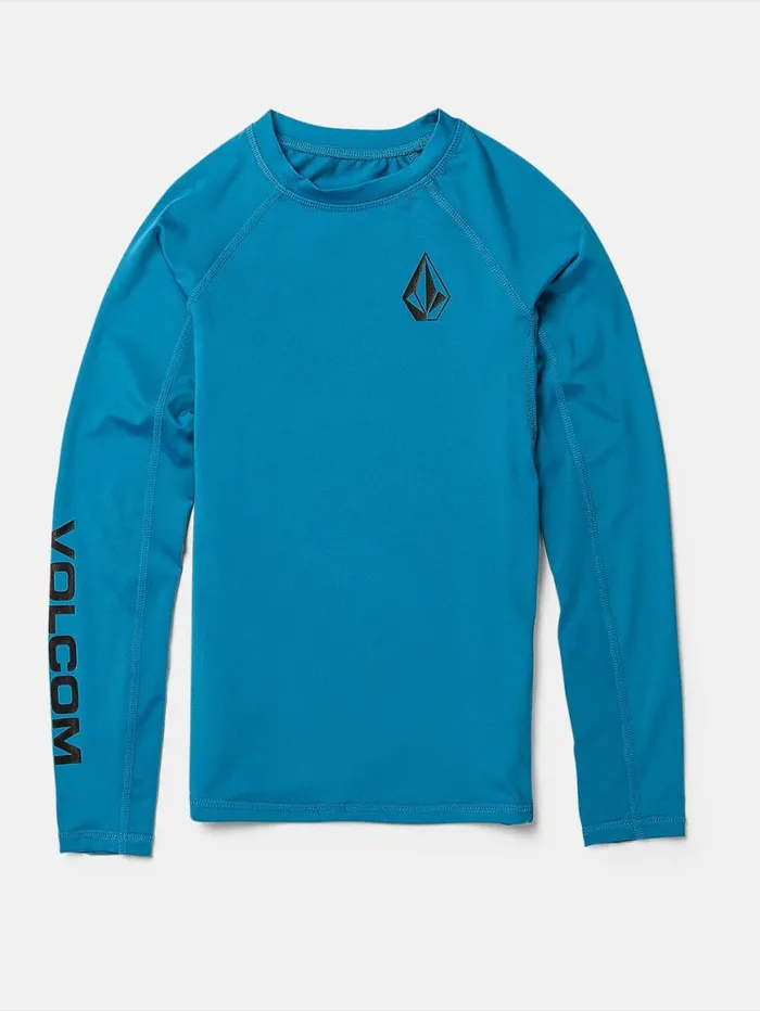 Big Boys Lido Long Sleeve Shirt 8211 Tidal Blue Kids Volcom Rashguards