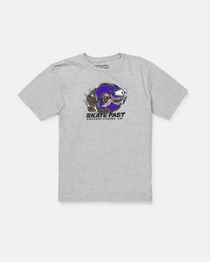 Big Boys Skate Fast Short Sleeve Tee 8211 Grey Heather Kids Volcom TShirts and Tanks Big Boys Skate Fast Short Sleeve Tee 8211 Grey Heather Kids Volcom TShirts and Tanks