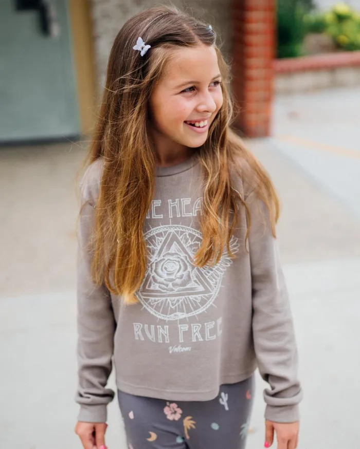 Big Girls Thermality Long Sleeve Shirt 8211 Moondust Kids Volcom TShirts and Tanks Big Girls Thermality Long Sleeve Shirt 8211 Moondust Kids Volcom TShirts and Tanks