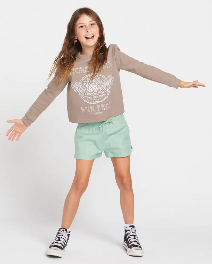 Big Girls Thermality Long Sleeve Shirt 8211 Moondust Kids Volcom TShirts and Tanks