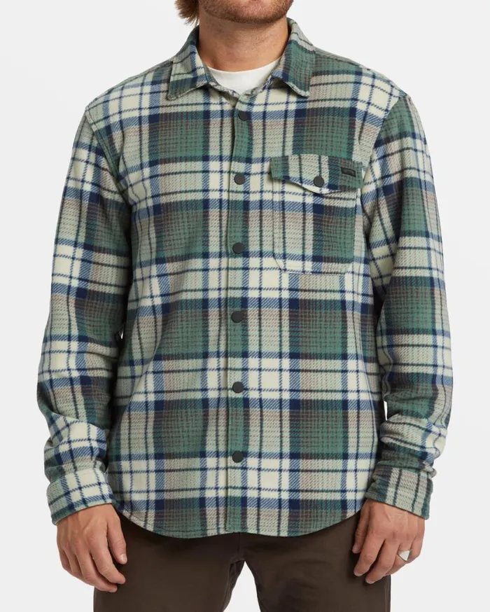Billabong ADiv Furnace Flannel Shirt Taupe Mens Hoodies and Fleece