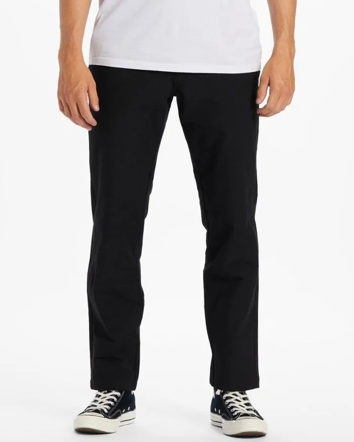 Billabong ADiv Surftrek Plus Organic Elastic Waist Pants Black Mens Bottoms