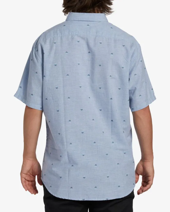 Billabong All Day Jacquard Short Sleeve Woven Shirt Washed Blue Mens Shirts