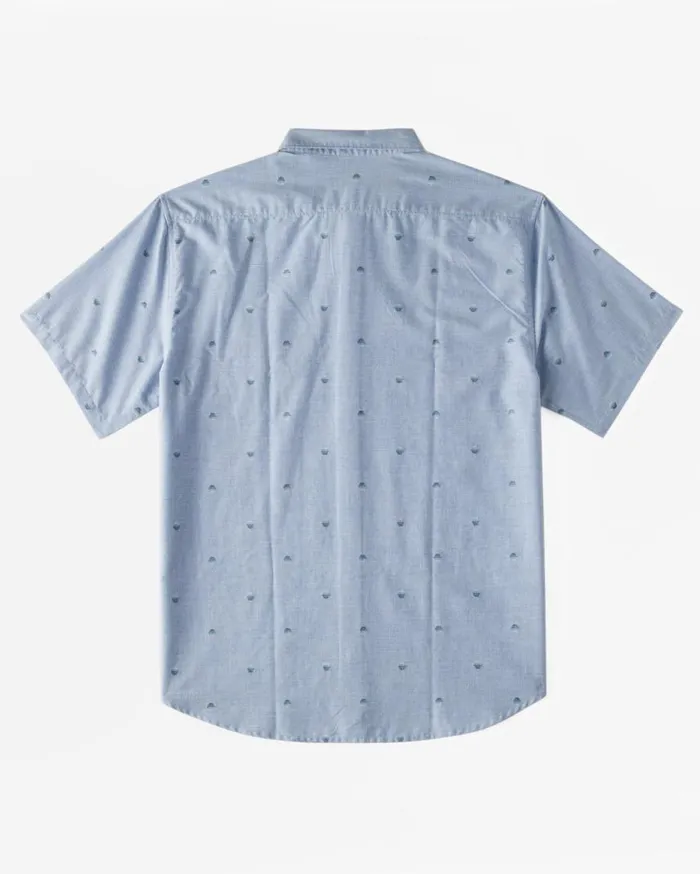 Billabong All Day Jacquard Short Sleeve Woven Shirt Washed Blue Mens Shirts