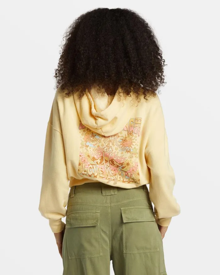 Billabong All Time Fleece Pullover Sweatshirt Retro Yellow Womens Sweatshirts and Fleece