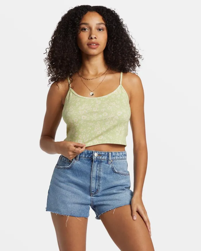 Billabong Aloe Cropped Tank Top Willow Womens Tops