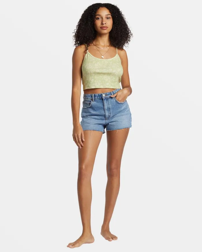 Billabong Aloe Cropped Tank Top Willow Womens Tops Billabong Aloe Cropped Tank Top Willow Womens Tops
