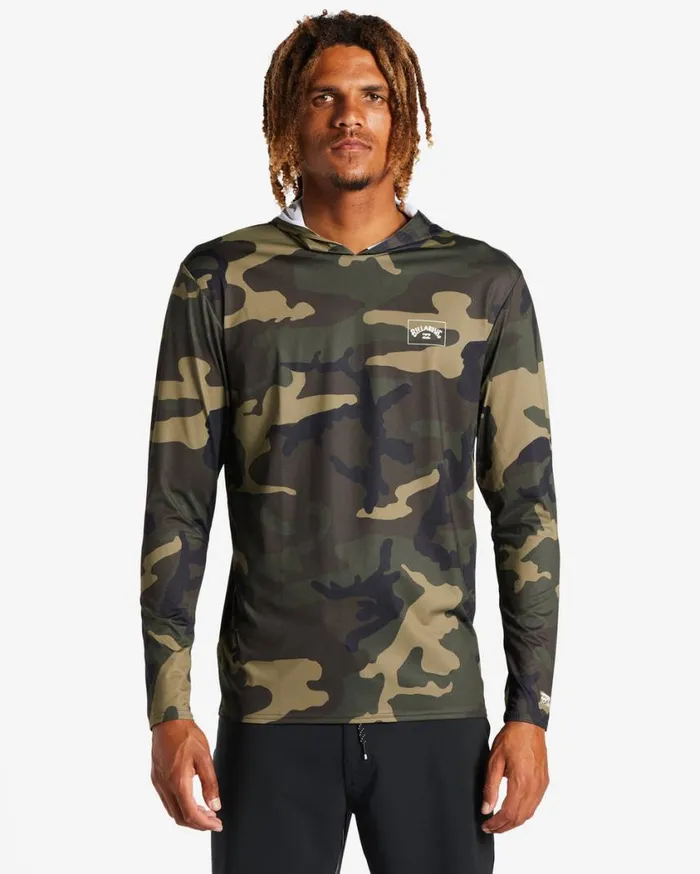 Billabong Arch Mesh Hooded Upf 50 Long Sleeve Rashguard Surplus Mens Rashguards and Surf Tees
