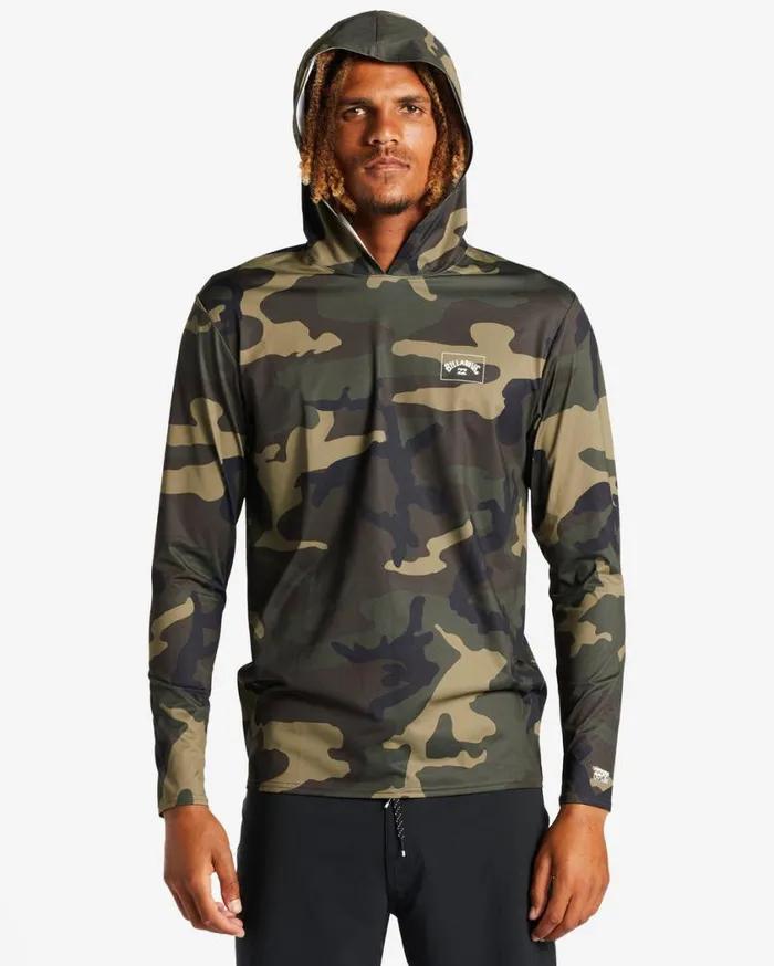 Billabong Arch Mesh Hooded Upf 50 Long Sleeve Rashguard Surplus Mens Rashguards and Surf Tees