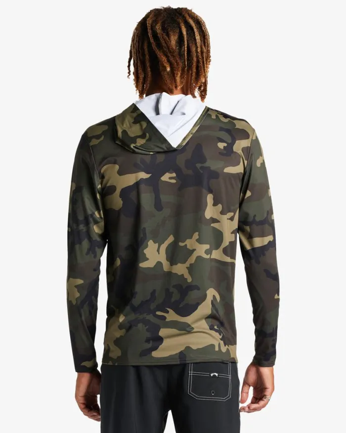 Billabong Arch Mesh Hooded Upf 50 Long Sleeve Rashguard Surplus Mens Rashguards and Surf Tees
