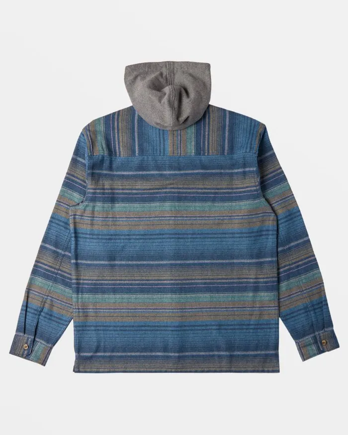 Billabong Baja Hooded Flannel Shirt Dusty Navy Mens Hoodies and Fleece Billabong Baja Hooded Flannel Shirt Dusty Navy Mens Hoodies and Fleece