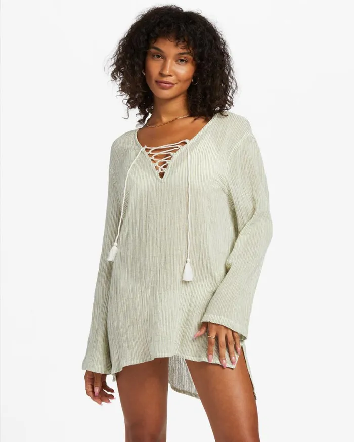 Billabong Blue Skies Swim CoverUp Avocado Womens Dresses