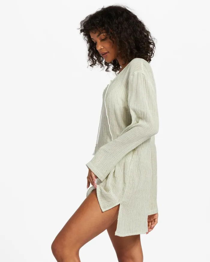Billabong Blue Skies Swim CoverUp Avocado Womens Dresses