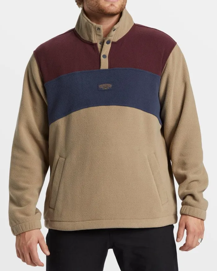 Billabong Boundary Mock Snap Sweatshirt Dune Mens Hoodies and Fleece