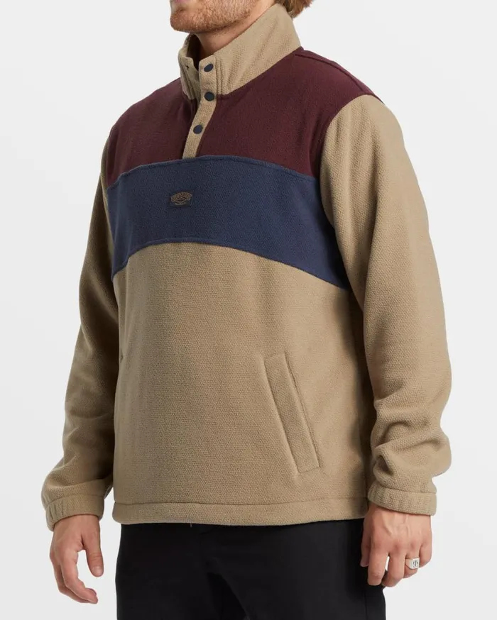 Billabong Boundary Mock Snap Sweatshirt Dune Mens Hoodies and Fleece Billabong Boundary Mock Snap Sweatshirt Dune Mens Hoodies and Fleece