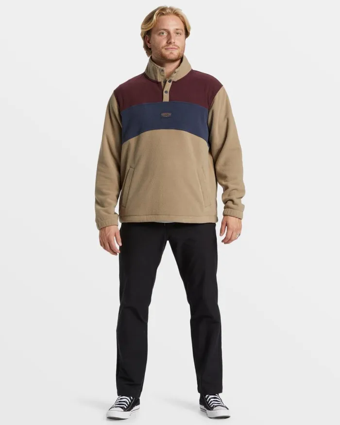 Billabong Boundary Mock Snap Sweatshirt Dune Mens Hoodies and Fleece Billabong Boundary Mock Snap Sweatshirt Dune Mens Hoodies and Fleece