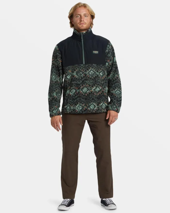 Billabong Boundary Reissue Polar Fleece Half Zip Pullover Black Mens Hoodies and Fleece