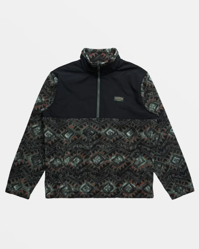 Billabong Boundary Reissue Polar Fleece Half Zip Pullover Black Mens Hoodies and Fleece