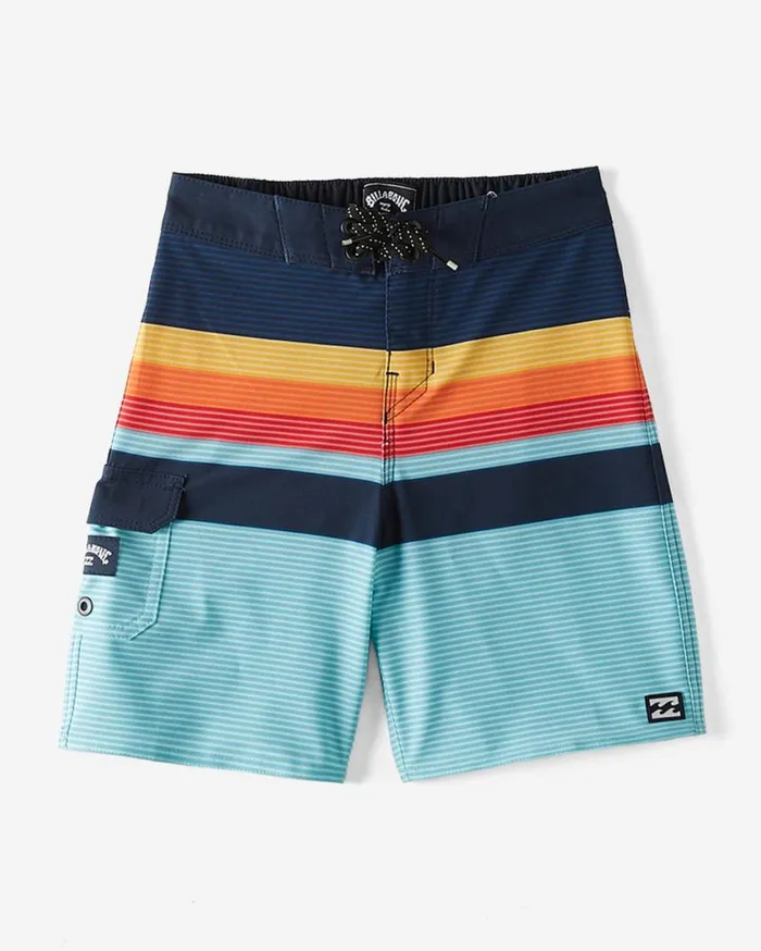 Billabong Boy039s 27 All Day Stripe Pro Boardshorts Blue Mens Boys 27 Yrs