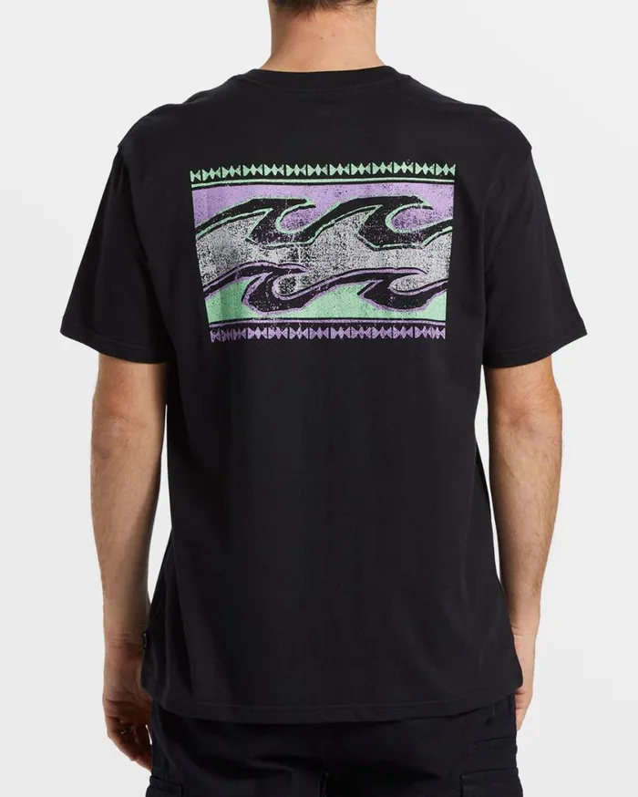 Billabong Crayon Wave TShirt Black Mens TShirts